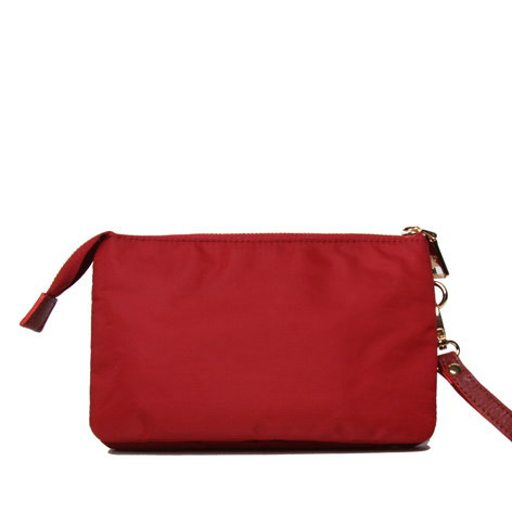 2014 Prada Nylon Fabric Clutch BR2601 red for sale